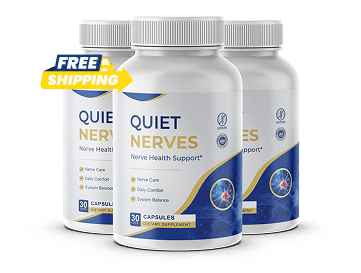Quiet Nerves 3 bottle package with free shipping badge